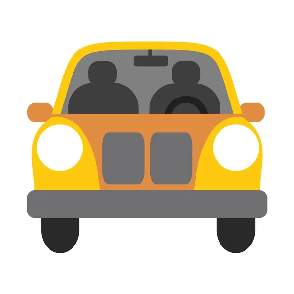 Taxi de coche sobre fondo blanco. Ilustración vectorial . — Vector de stock