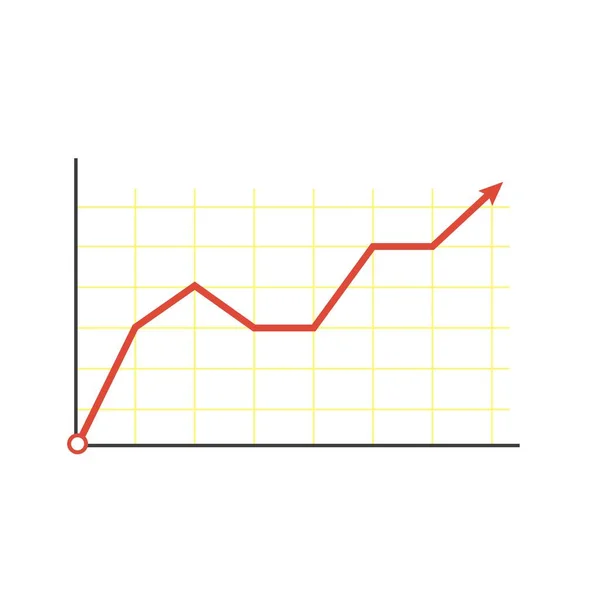 Wykres wzrostu na białym tle. Ilustracja wektora w modnym płaskim stylu. ESP 10. — Wektor stockowy
