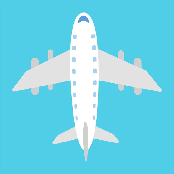 Flygplansikonen på blå bakgrund. Vektor illustration i trendig platt stil. ESP 10. — Stock vektor