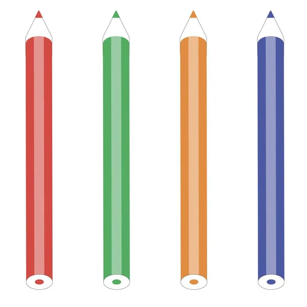 Crayons de couleur collection vectorielle isolé sur fond blanc . — Image vectorielle