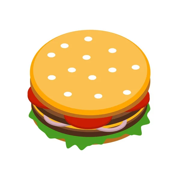 Burger na bílém pozadí. Vektorová ilustrace. — Stockový vektor