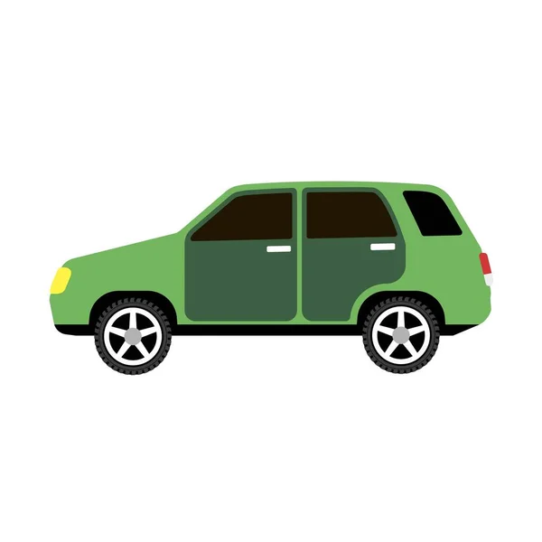 Coche verde sobre fondo blanco. Ilustración vectorial en estilo plano de moda. ESP 10 . — Vector de stock