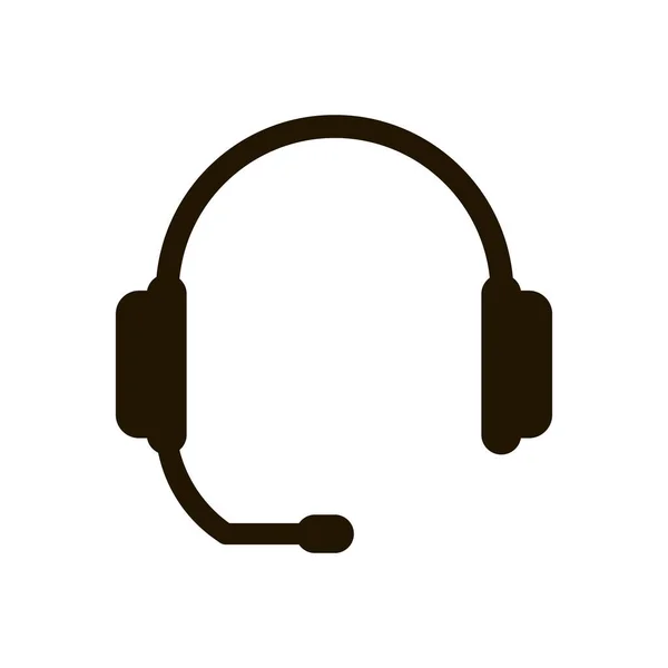 Kopfhörer mit Mikrofonsymbol auf weißem Hintergrund. Vektorabbildung EPS 10. — Stockvektor