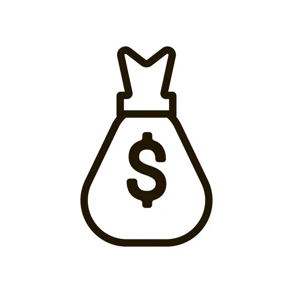 Ícone de saco de dinheiro no fundo branco. EPS 10 . — Vetor de Stock