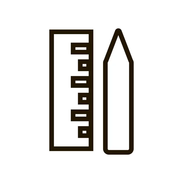 Pencil and ruler for drawing lines icon in trendy flat style isolated. Eps 10. — Stock Vector