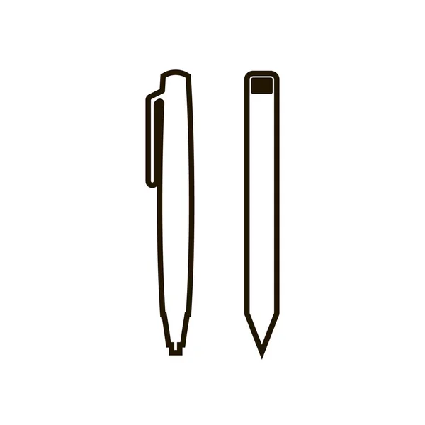 铅笔和钢笔图标在流行的扁平风格孤立。Eps 10. — 图库矢量图片