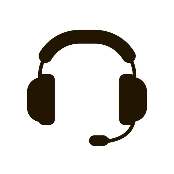 Kopfhörer mit Mikrofonsymbol im trendigen flachen Stil isoliert. Eps 10. — Stockvektor