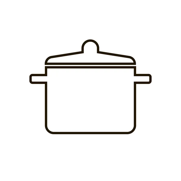 Tutup dengan tutup ikon sup memasak dengan gaya datar trendi yang terisolasi pada latar belakang putih. Eps 10. - Stok Vektor