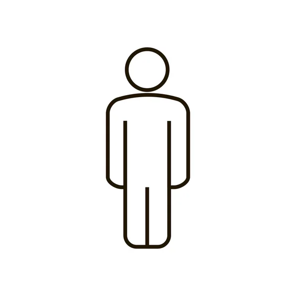 Ícone silhueta homem no fundo branco. Estilo liso na moda para design gráfico, web-site. EPS 10 . — Vetor de Stock