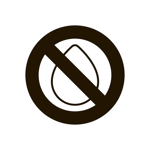 O sinal não despeje o ícone da água no fundo branco. Estilo liso na moda para design gráfico, web-site. EPS 10 . — Vetor de Stock