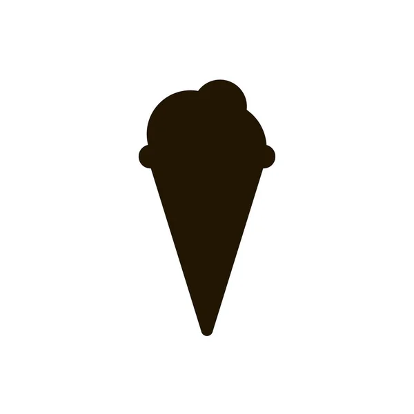 Zmrzlina s ikonou kužele na bílém pozadí. Eps 10 flat style. — Stockový vektor