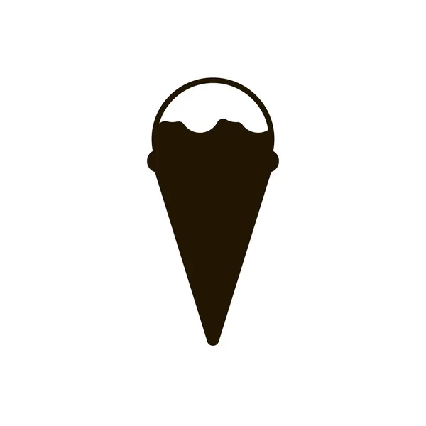 Zmrzlina s ikonou kužele na bílém pozadí. Eps 10 flat style. — Stockový vektor