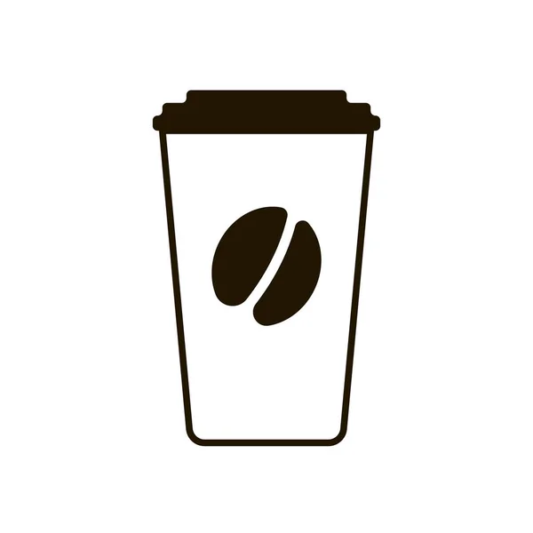 Papieren beker voor koffie pictogram op witte achtergrond. Eps 10 platte stijl. — Stockvector