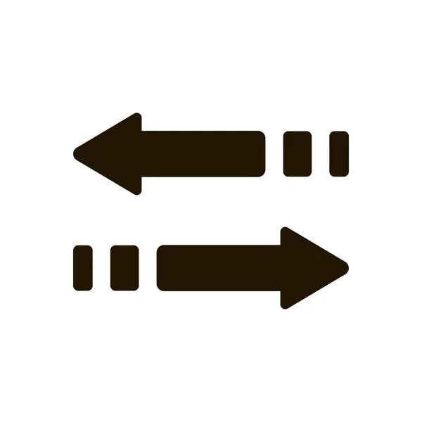 Flechas que muestran la dirección del icono de movimiento en el estilo plano de moda aislado. Eps 10 . — Vector de stock