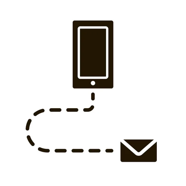Enviar un mensaje al icono del teléfono en estilo plano de moda aislado. Eps 10 . — Archivo Imágenes Vectoriales