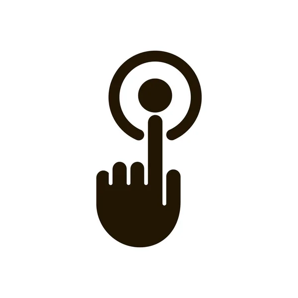Icône bouton-poussoir à la main dans le style plat à la mode isolé. Eps 10 . — Image vectorielle