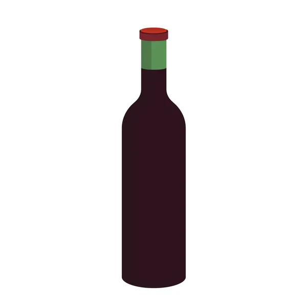 Botella de vino sobre fondo blanco. Ilustración vectorial en estilo plano de moda. EPS 10 . — Vector de stock