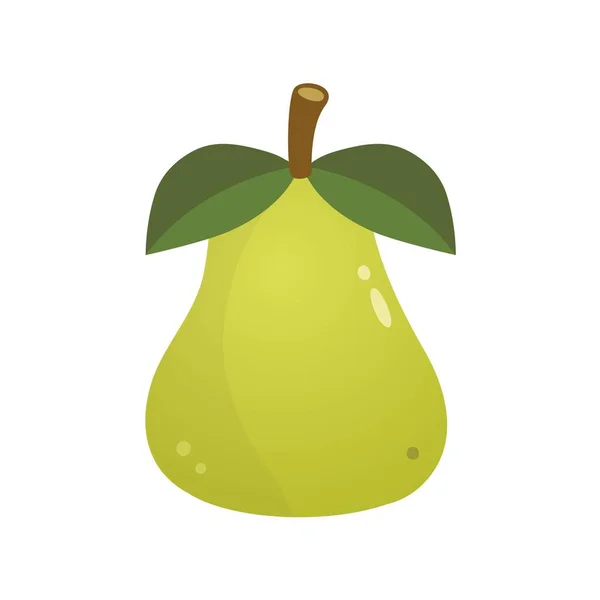 Green pear on white background. Vector illustration in trendy flat style. EPS 10. — Stock Vector