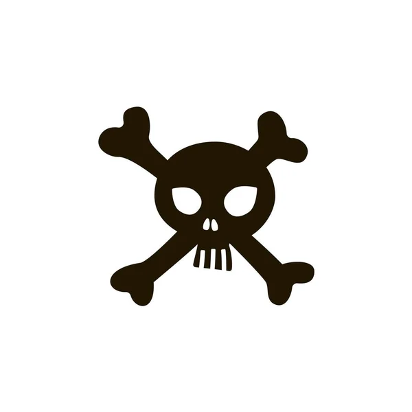 Human skull with bones sign on white background. Vector illustration in trendy flat style. EPS 10. — Stock Vector