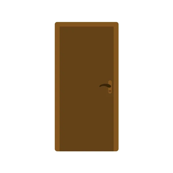 Moderní dřevěné dveře na bílém pozadí. Vektorová ilustrace v módním plochém stylu. EPS 10 — Stockový vektor