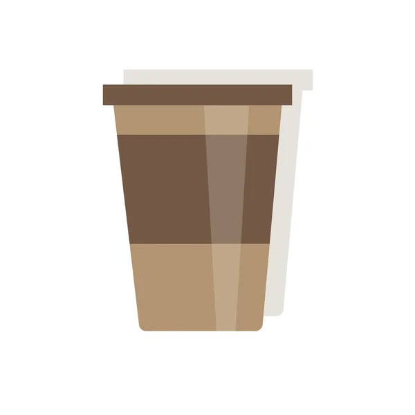 Ikon cangkir kopi dengan latar belakang putih. Vektor ilustrasi dengan gaya trendi datar. EPS 10 - Stok Vektor
