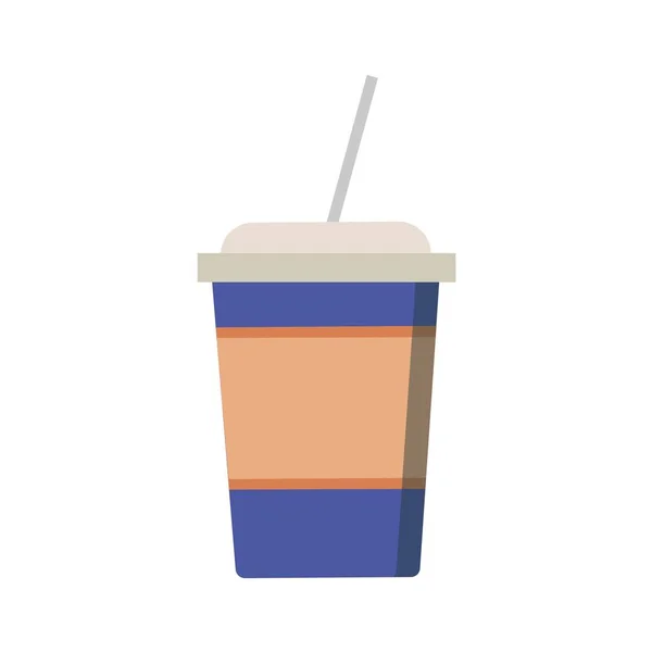 커피 페이퍼 컵은 흰색 배경에. 트렌디 플랫 스타일의 벡터 삽화. EPS 10 — 스톡 벡터