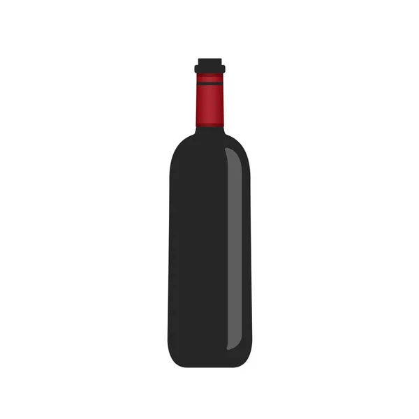 Láhev vína na bílém pozadí. Vektorová ilustrace v módním plochém stylu. EPS 10. — Stockový vektor