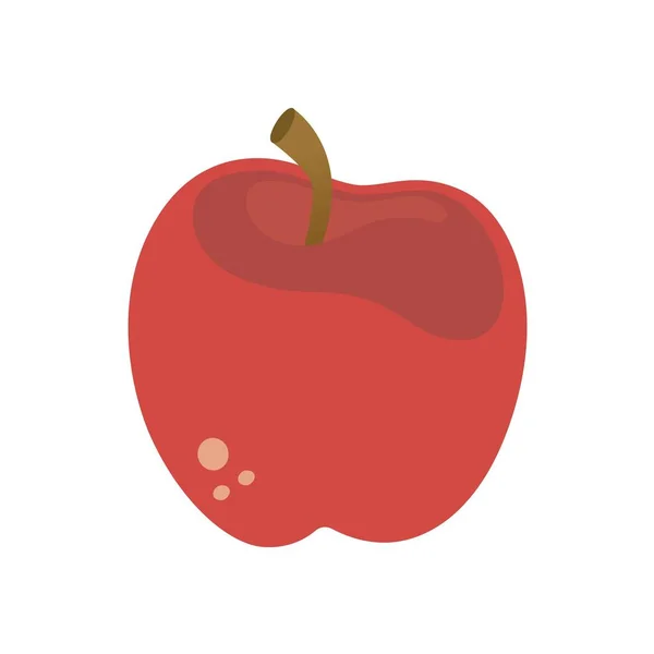 Mela rossa Frutta su sfondo bianco. Illustrazione vettoriale in stile piatto alla moda. EPS 10 . — Vettoriale Stock