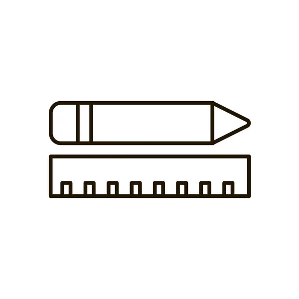 Ruler e lápis ícone no estilo moderno plana isolada. Ilustração eps 10 . —  Vetores de Stock