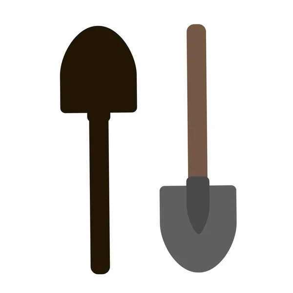 白色背景的Shovel Icon矢量插图在流行的平面风格。EPS 10 — 图库矢量图片