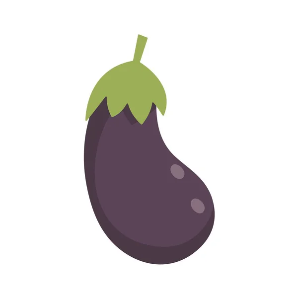 Fresh Eggplant vegetable on white background. Vector illustration in trendy flat style. EPS 10. — Stock Vector