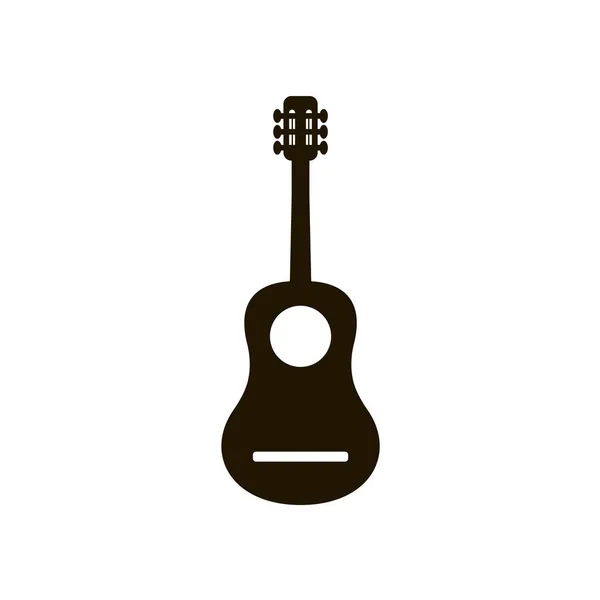 Gitarrensymbol auf weißem Hintergrund. Akustisches Musikinstrumentenschild. Vektorillustration im trendigen flachen Stil. EPS 10. — Stockvektor