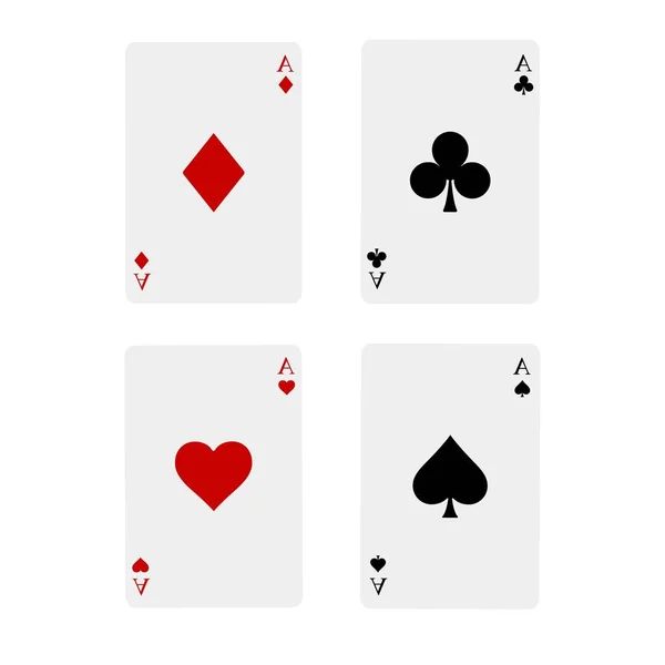 Spielkarten auf weißem Hintergrund. Gewinnende Casino Poker Hand. Vektorillustration im trendigen flachen Stil. EPS 10. — Stockvektor