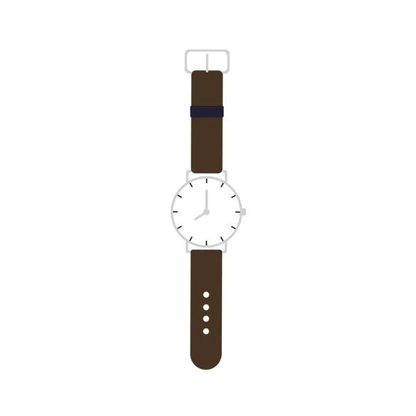 Reloj de mano sobre fondo blanco. Ilustración vectorial en estilo plano de moda. EPS 10 — Vector de stock