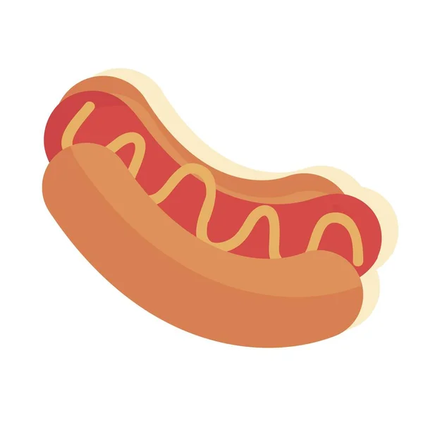Hot Dog no fundo branco. Ilustração vetorial em estilo plano moderno. EPS 10 — Vetor de Stock