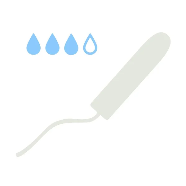 Sanitär pad och tampong linjär på vit bakgrund. Vektor illustration i trendig platt stil. EPS 10. — Stock vektor