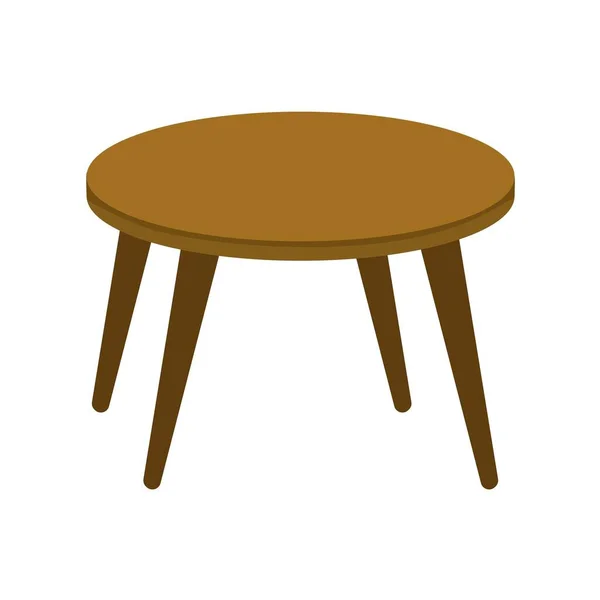 木制咖啡桌，白色背景。矢量插图在流行的平面风格。EPS 10 — 图库矢量图片