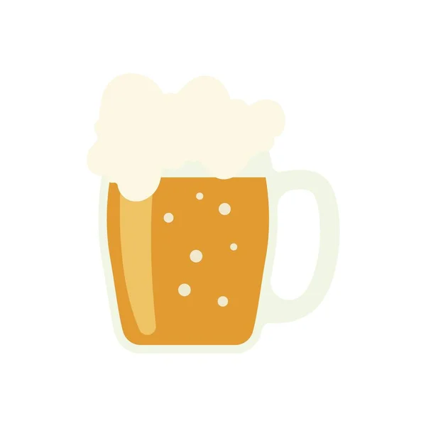 Glas Bier Ikone isoliert auf weißem Hintergrund. Trendiger flacher Stil für Grafikdesign, Web-Site. Vektorabbildung EPS 10 — Stockvektor
