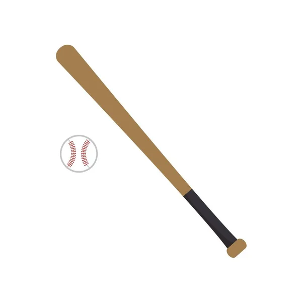 Baseball ütő és labda fehér háttérrel. Amerikai sportbajnokság. Vektor illusztráció trendi lapos stílusban. EPS 10. — Stock Vector