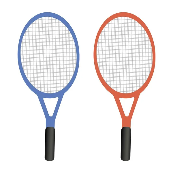 Raquette de tennis avec balle jaune sur fond blanc. Illustration vectorielle dans un style plat tendance. SPE 10 — Image vectorielle