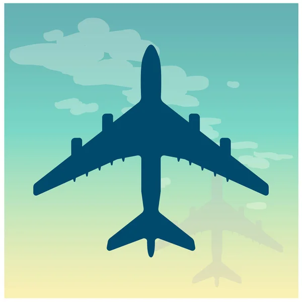 Gökyüzündeki uçak ya da uçak ikonu. Düz moda vektör illüstrasyonu. EPS 10. — Stok Vektör