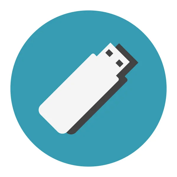 Icono de unidad flash USB sobre fondo blanco. Ilustración vectorial en estilo plano de moda. EPS 10 . — Vector de stock