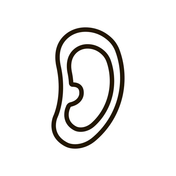 Icona orecchio umano in stile piatto alla moda isolato su sfondo bianco. Eps 10 . — Vettoriale Stock