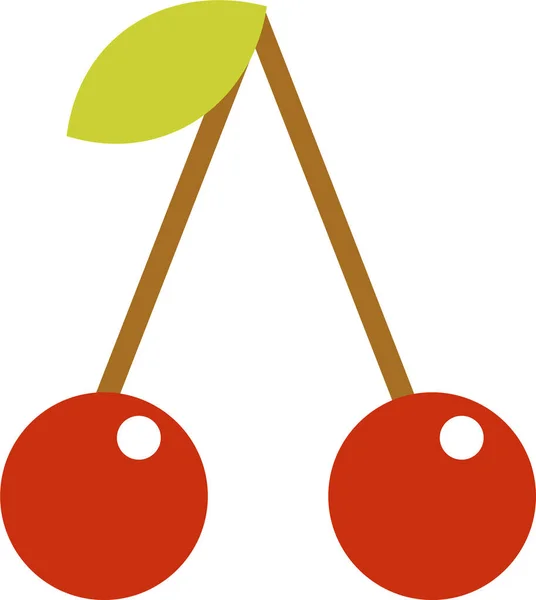 Icono de cereza. vector de signo de cereza roja . — Vector de stock