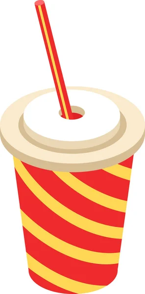 Icono de taza de papel de soda. Icono de concepto de bebida fresca. Ilustración vectorial . — Vector de stock