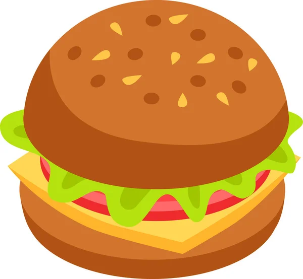 Ikona hamburgeru. Vektorová ilustrace v izometrickém stylu. — Stockový vektor