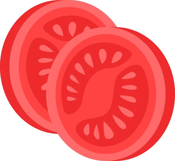 Conjunto de diferentes tomates aislados sobre fondo. Ilustración vectorial. Entero, en rodajas, cuarto, mitad de una fruta de tomate . — Archivo Imágenes Vectoriales