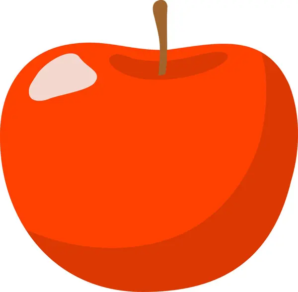 Ilustrasi apel merah diisolasi pada latar belakang putih. - Stok Vektor