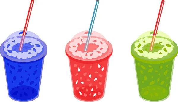 Conjunto de dibujo de diferentes tipos de bebidas. Ilustración vectorial aislada de limonada, refresco, cóctel de frutas, batido, batido. Icono sobre fondo blanco . — Vector de stock