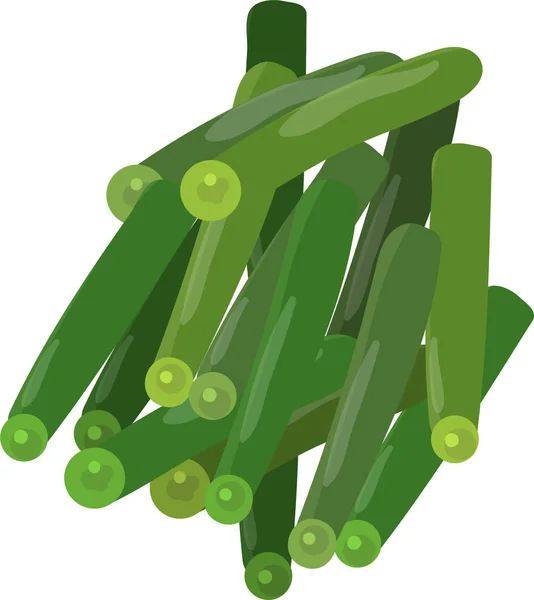 Verduras. Vainas de judías verdes. Icono plano de ilustración vectorial aislado sobre fondo blanco . — Vector de stock